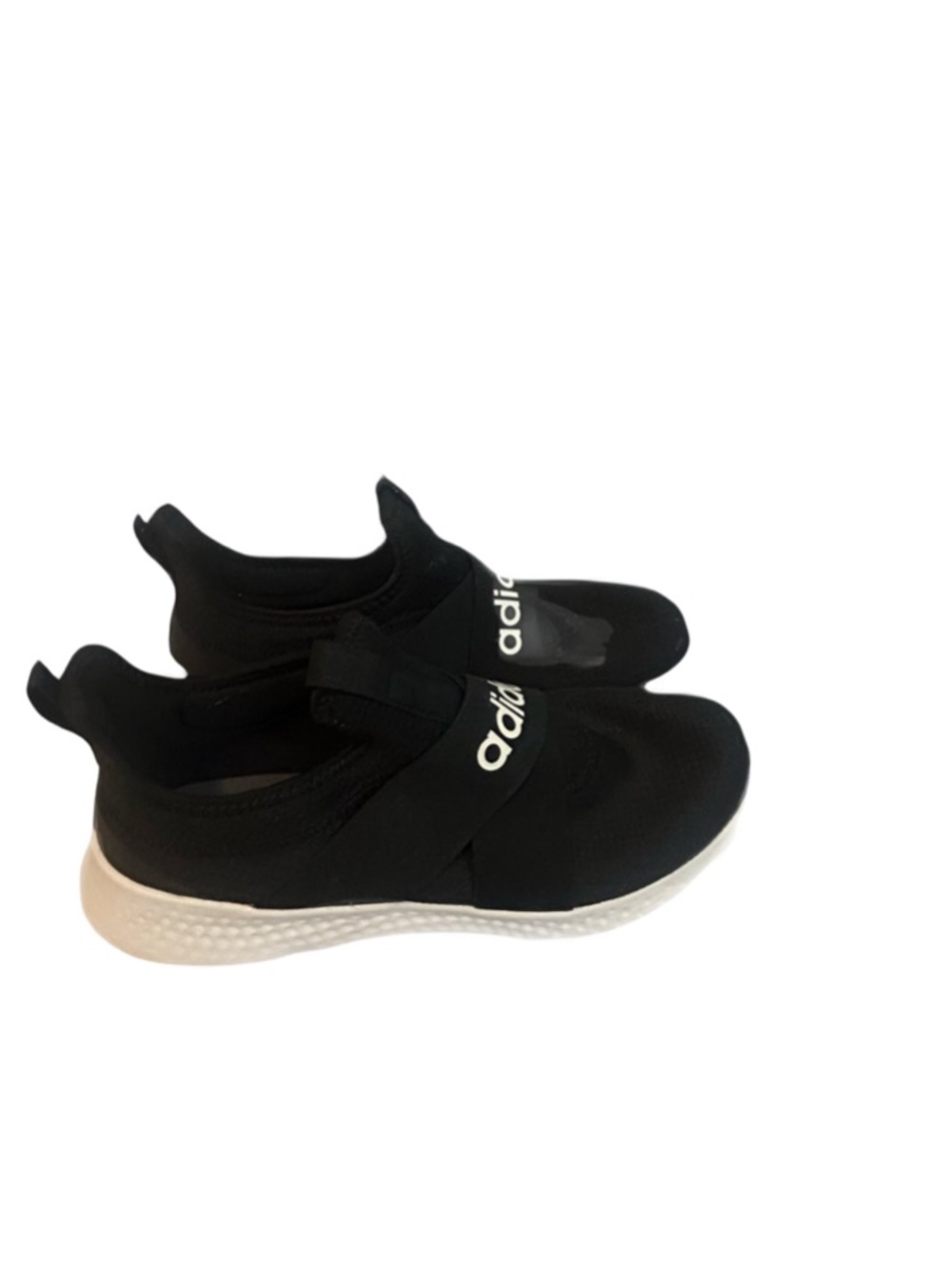 adidas Wonens Black Slip-On Sneakers with White Sole
